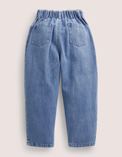 Barrel Leg Jeans-Mid Vintage Denim