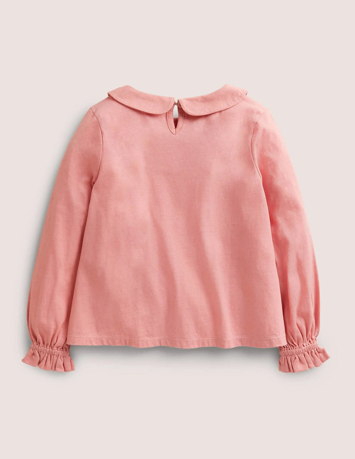 Collared Jersey Top-Almond Pink