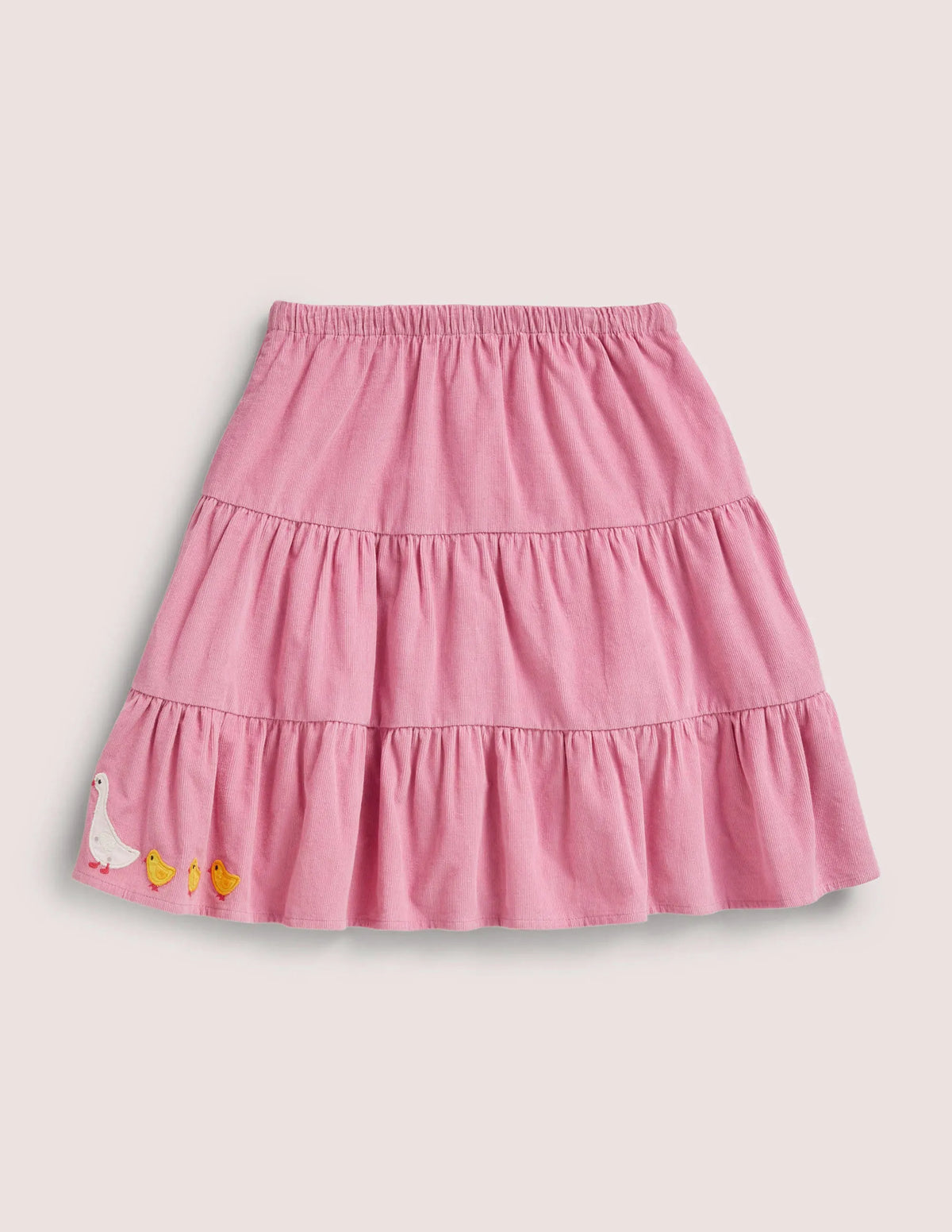 Cord Appliqué Midi Skirt-Formica Pink Farm Animals