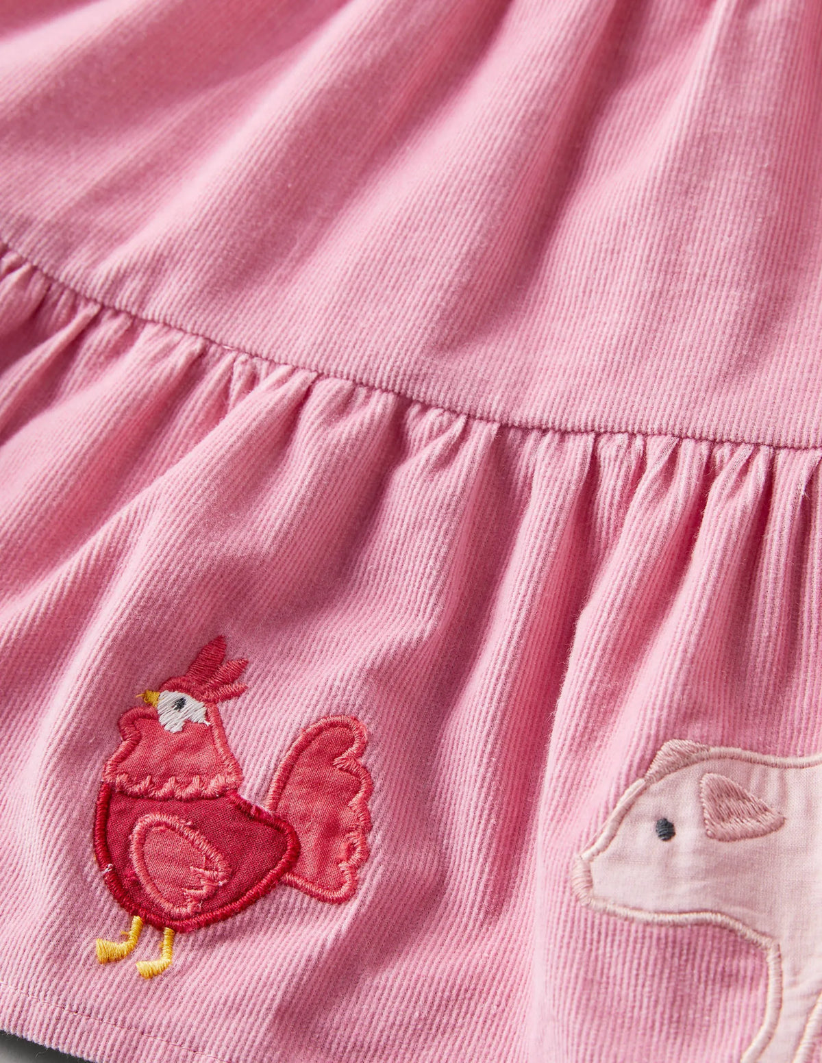 Cord Appliqué Midi Skirt-Formica Pink Farm Animals