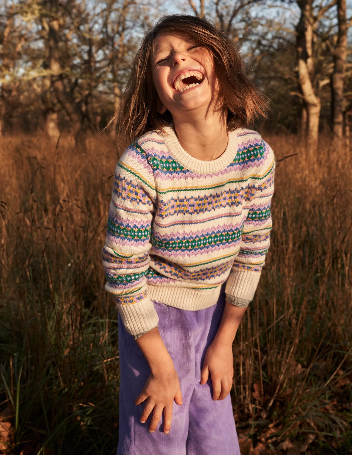 Fair Isle Sweater-Ecru Marl Multi Fair Isle