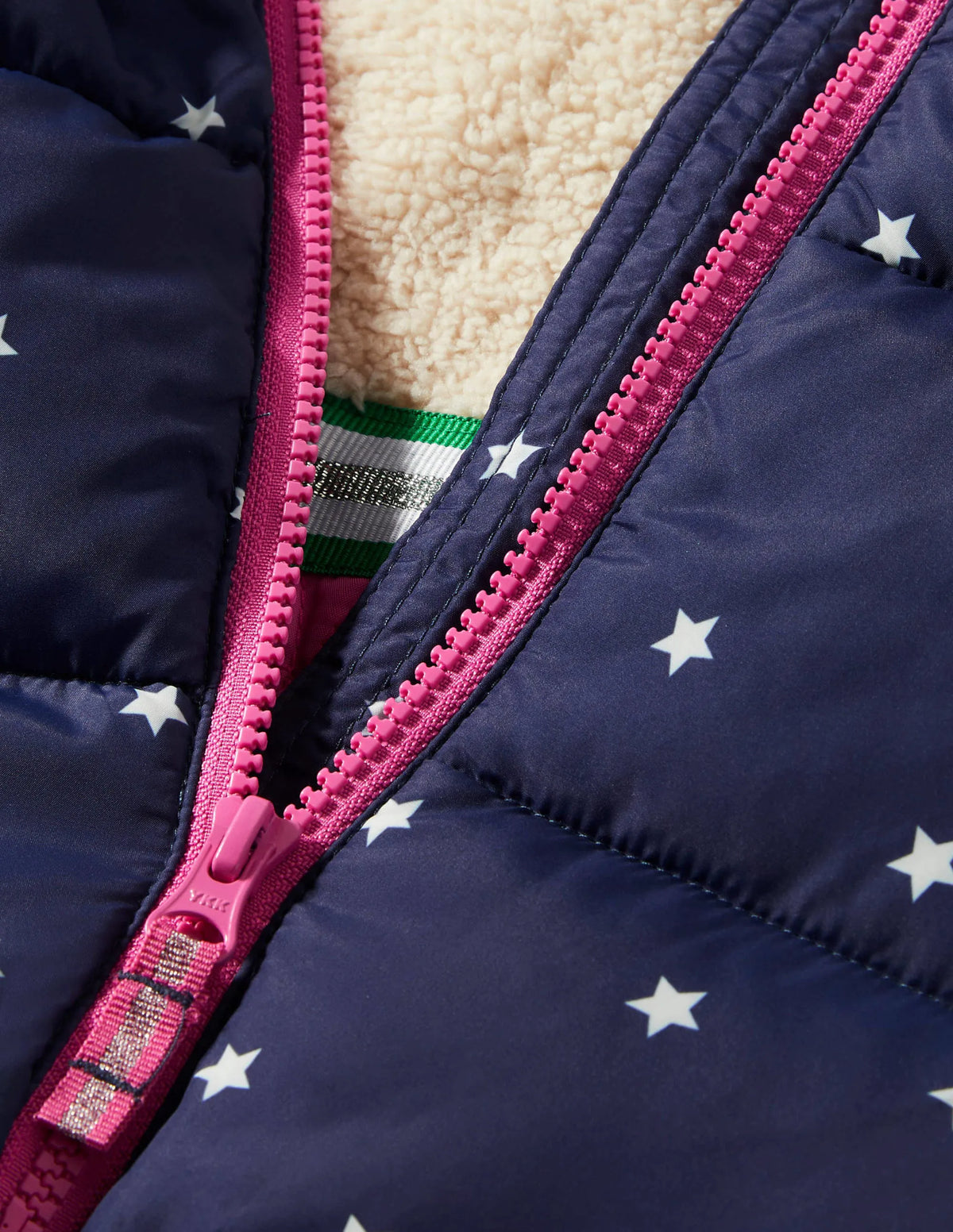 Navy Star Print Hooded Puffer Jacket-College Navy Confetti Star