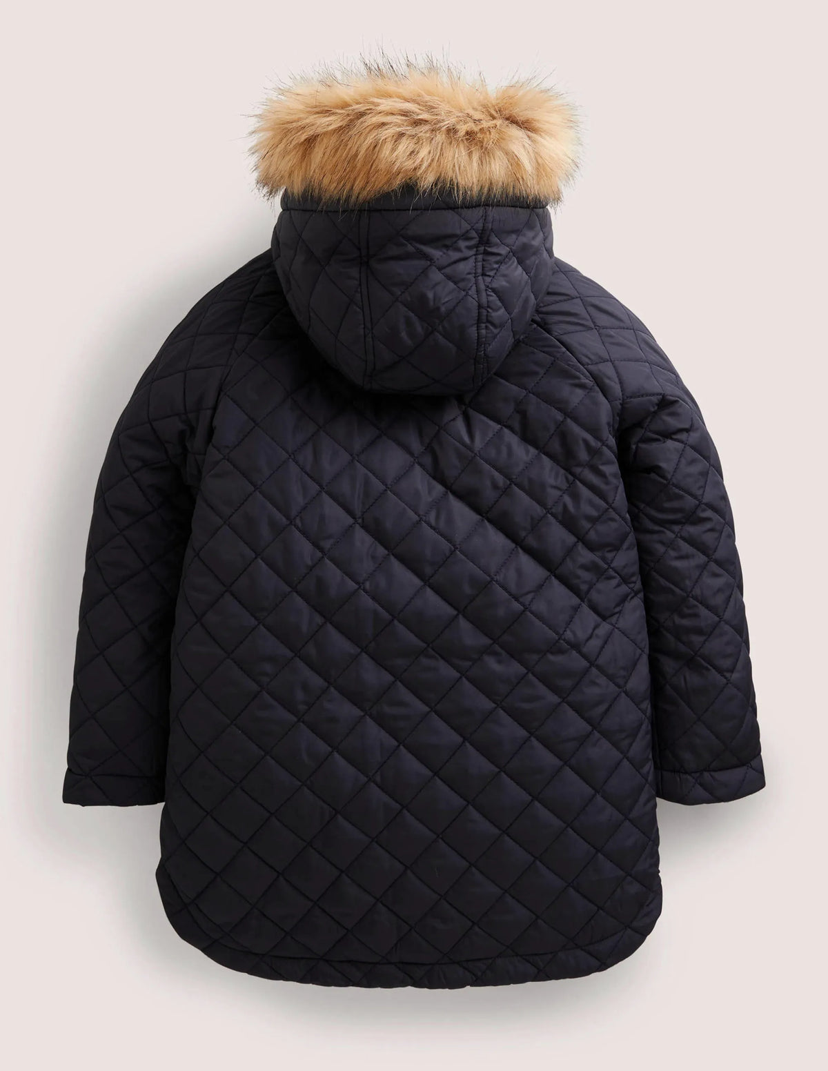 Longline Quilted Jacket-College Navy