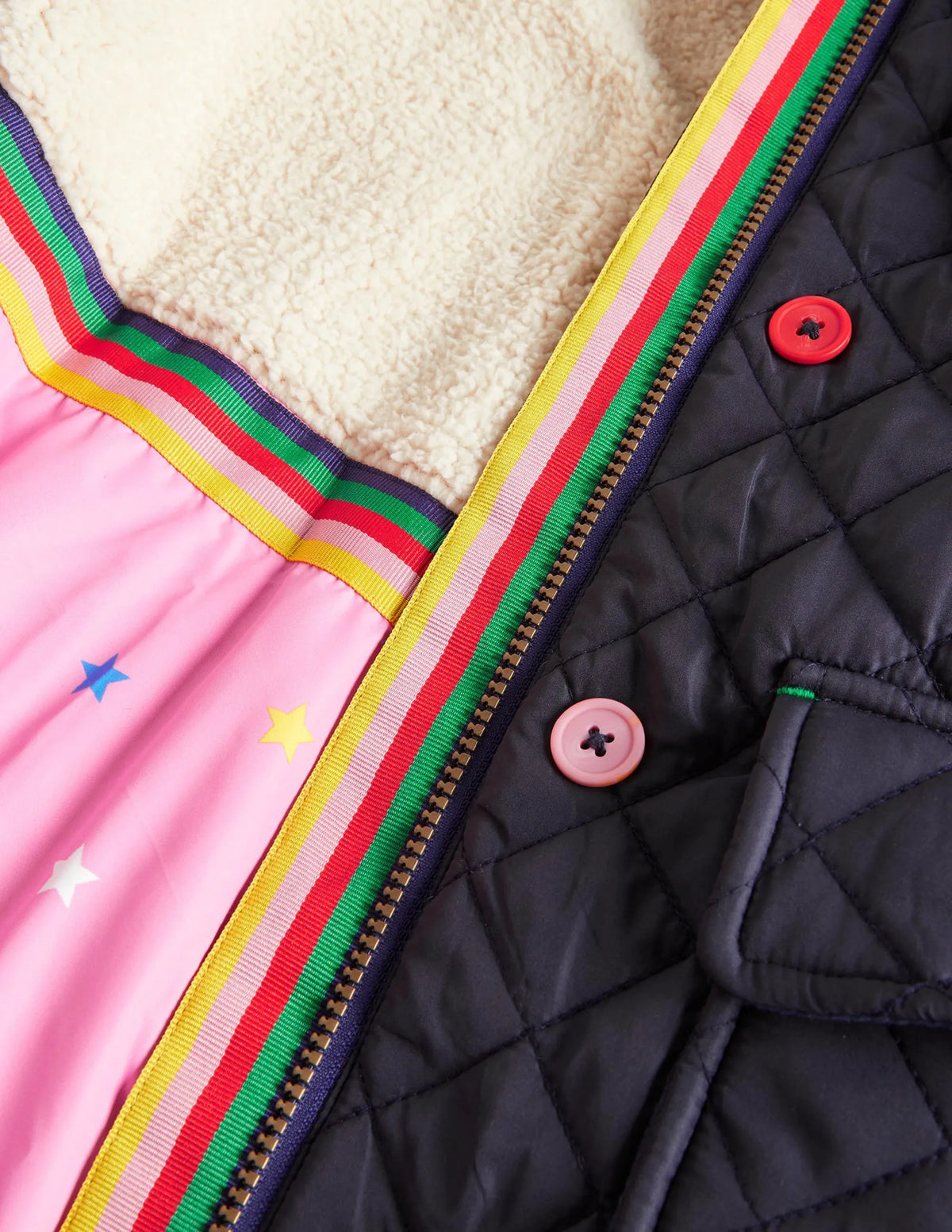 Longline Quilted Jacket-College Navy