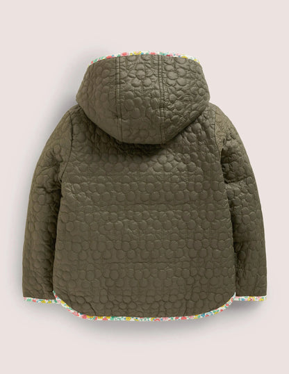 Quilted Jacket-Khaki Green