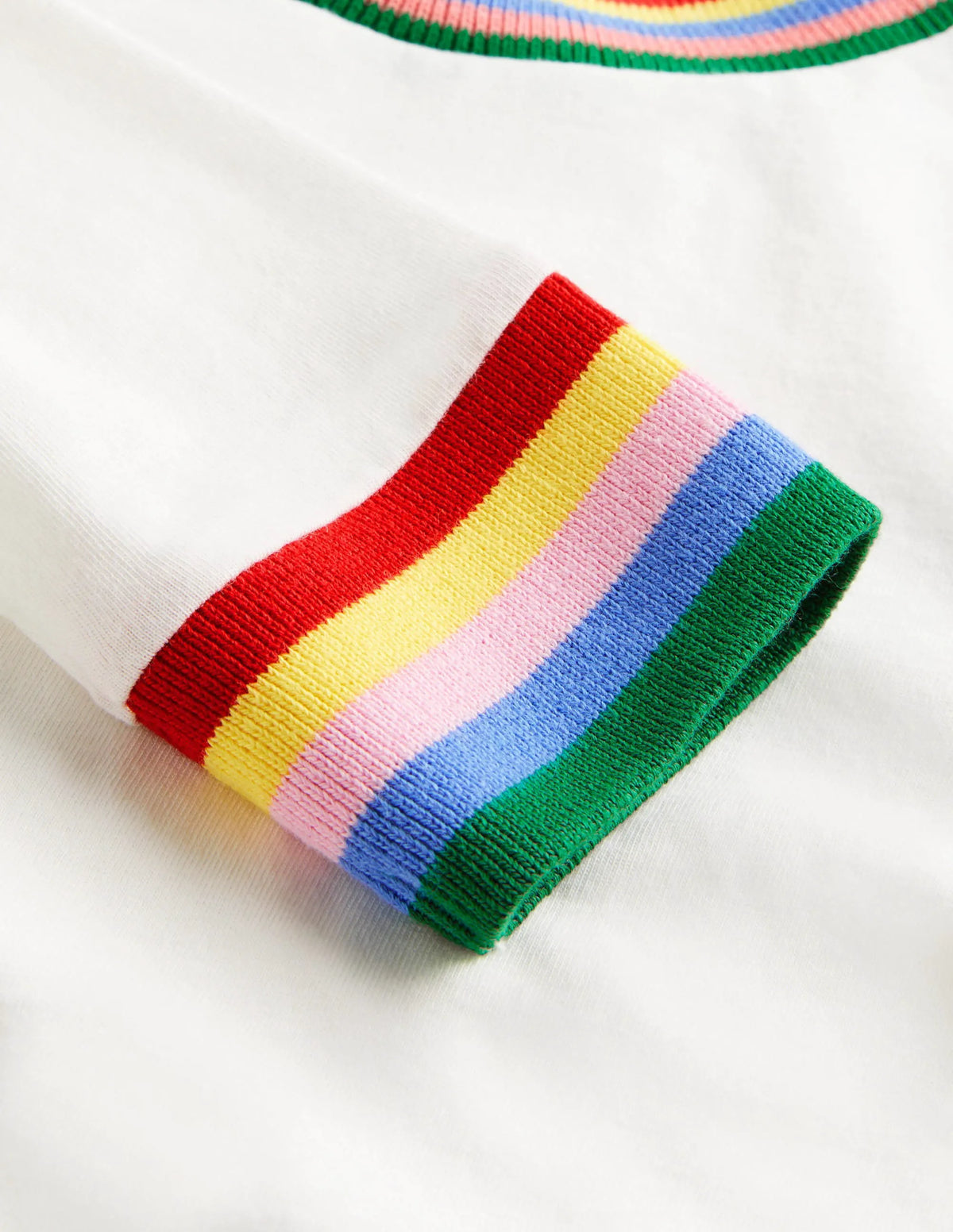 Rainbow Rib Slub T-Shirt-Ivory