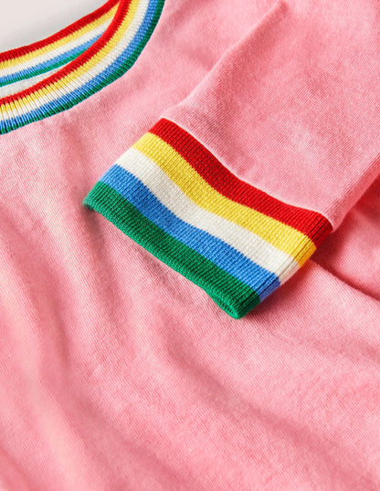Rainbow Rib Slub T-Shirt-Pink Lemonade