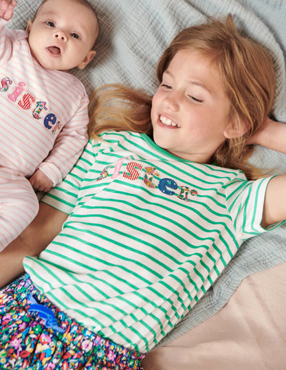 Sister T-Shirt-Asparagus Green/Ivory