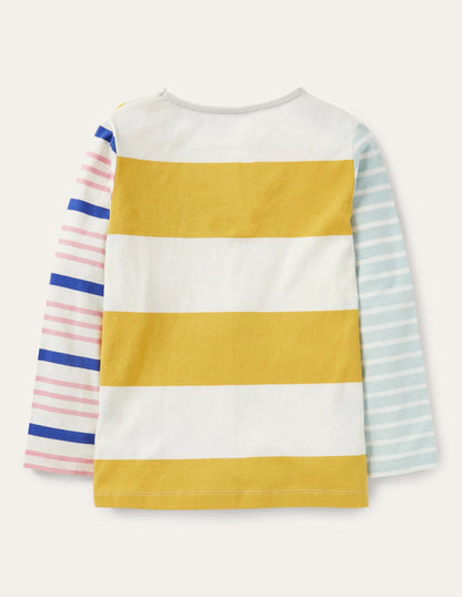 Repurposed Breton T-shirt-Rainbow Multi