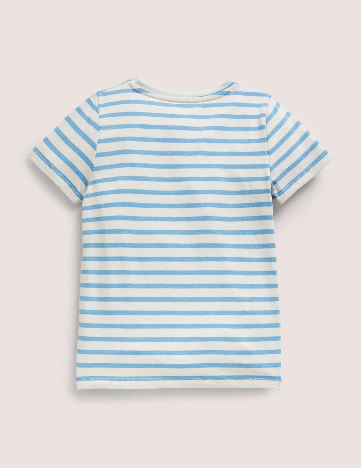 Graphic Printed T-shirt-Ivory/Surfboard Blue Rainbow