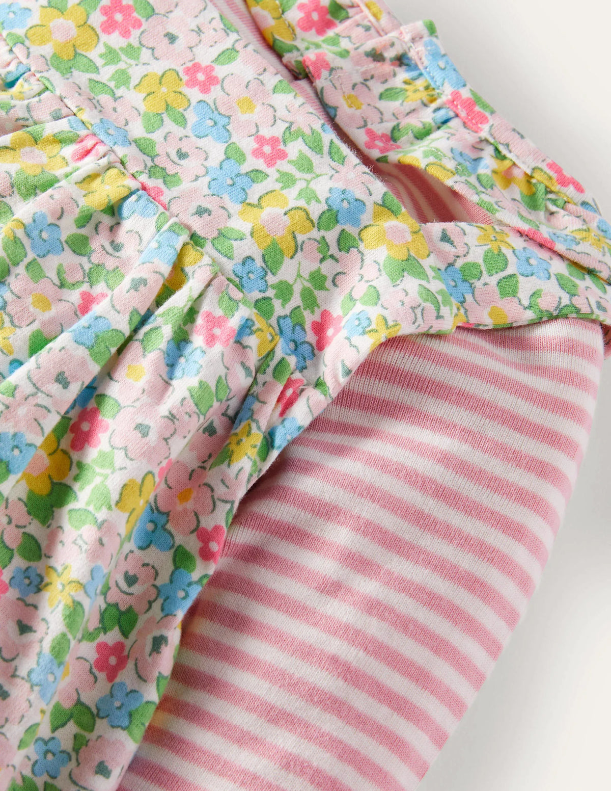 Organic Newborn Overalls Set-Aqua Spring Floral