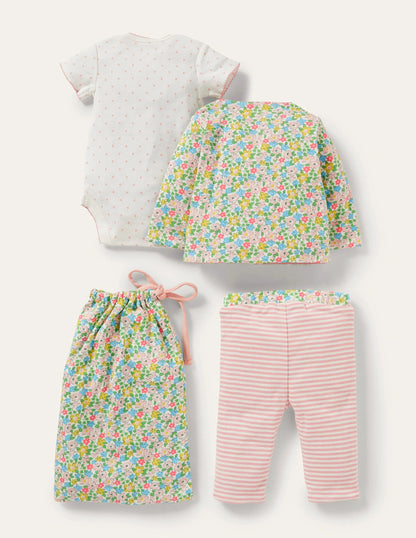 GOTS Organic 3 Piece Gift Set-Aqua Spring Floral