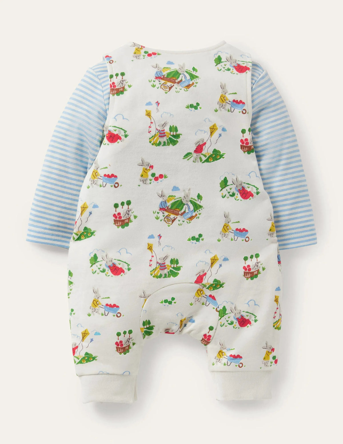 Organic Bunny Overalls Set-Ivory Daydreaming Bunny