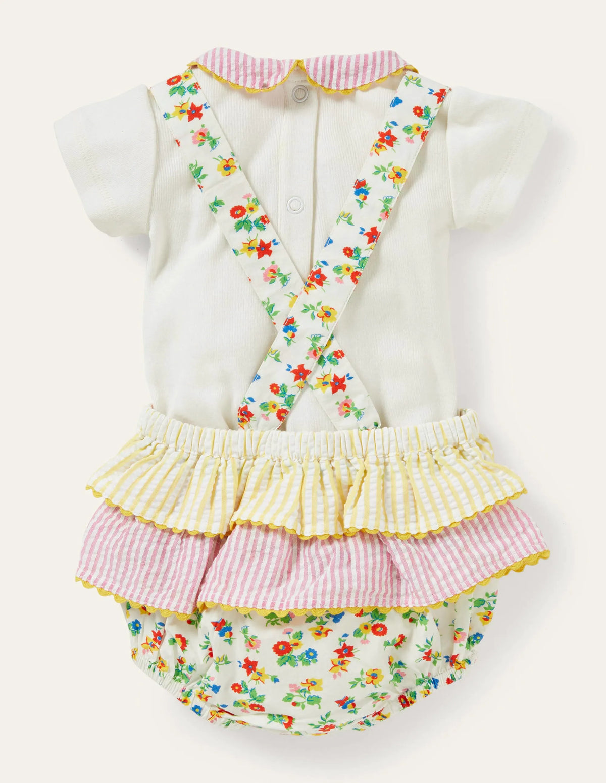 Printed Romper and body set-Ivory Patchwork Floral