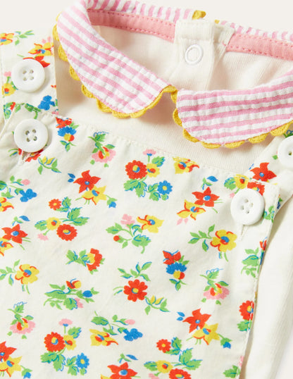 Printed Romper and body set-Ivory Patchwork Floral