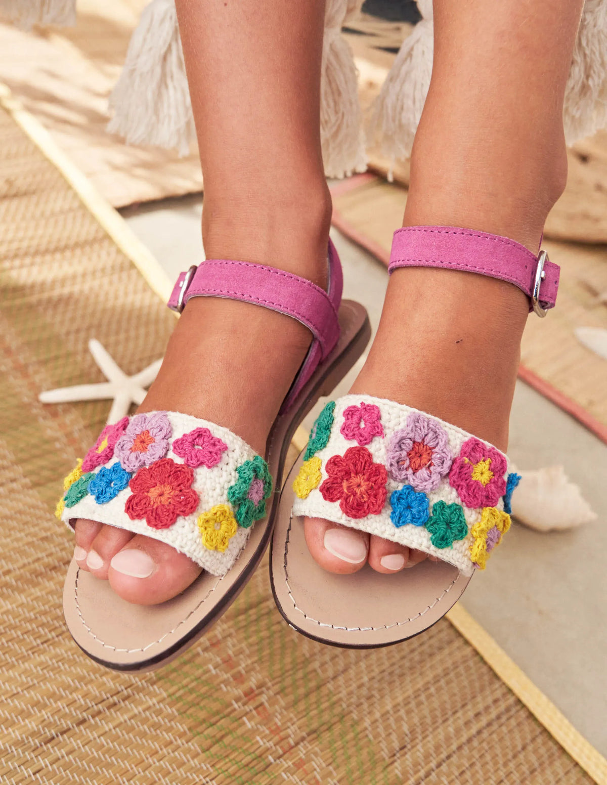 Crochet Sandals-Multi Flowers