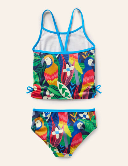 Ruched Tankini Set-Multi Rainbow Rainforest