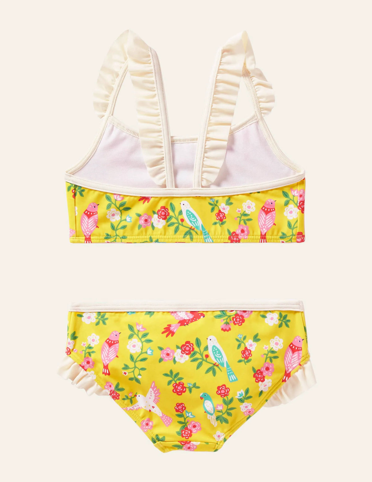 Frilly Strap Bikini Set-Sweetcorn Tropical Garden
