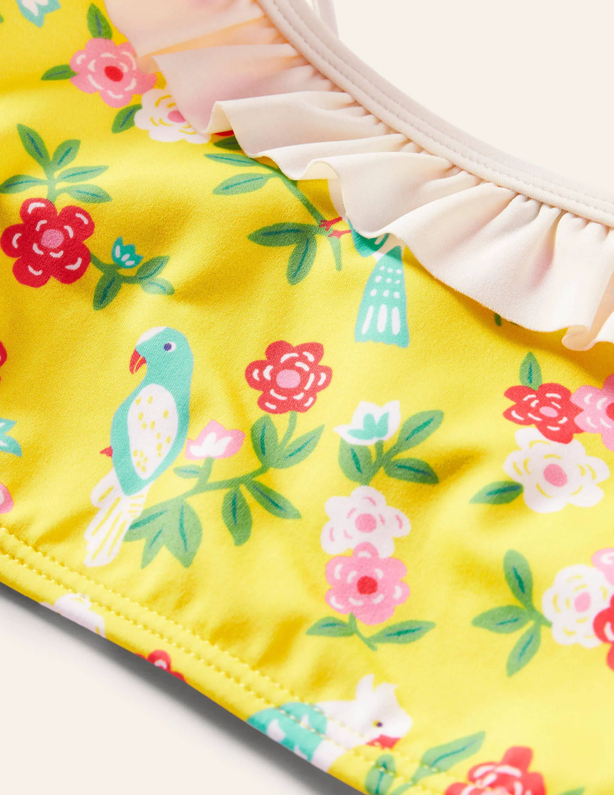 Frilly Strap Bikini Set-Sweetcorn Tropical Garden