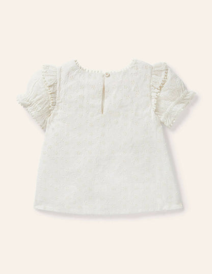 Printed Woven Blouse-Ivory