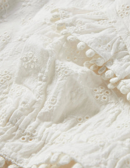 Printed Woven Blouse-Ivory