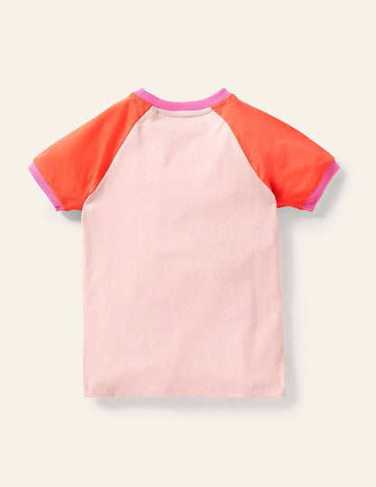 Printed Graphic Raglan T-shirt-Boto Pink Koala