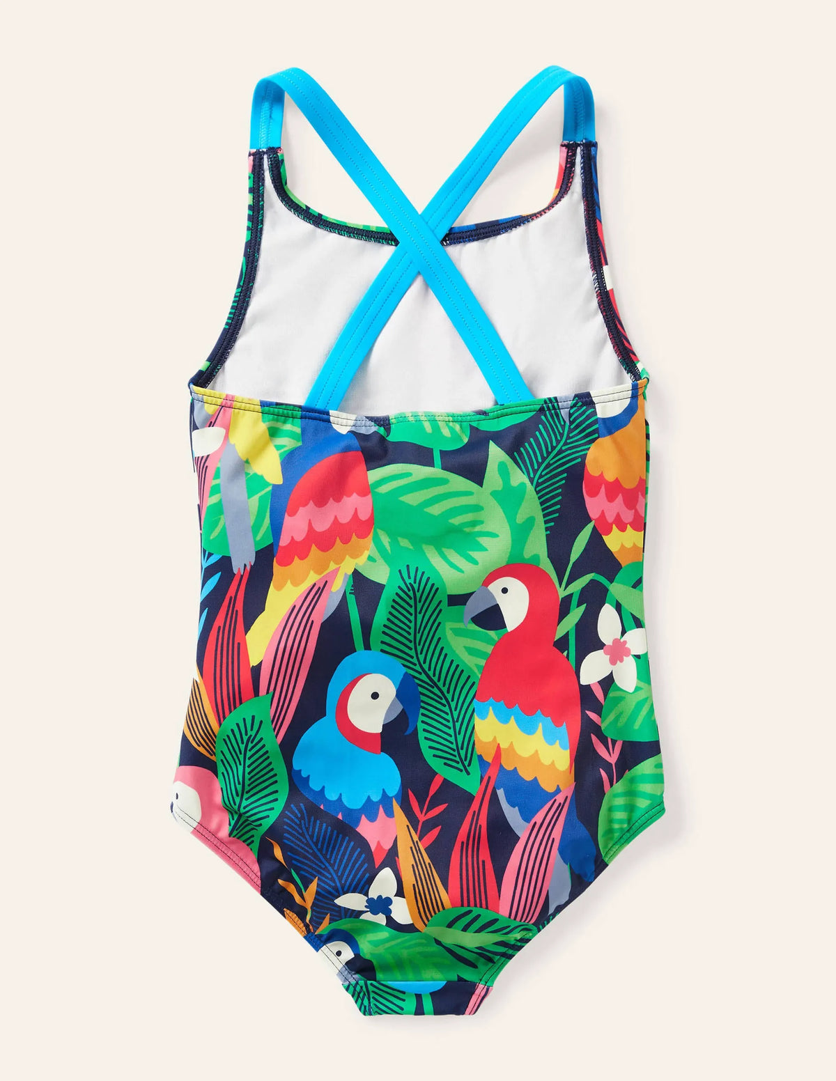 Cross-back Printed Swimsuit-Multi Rainbow Rainforest