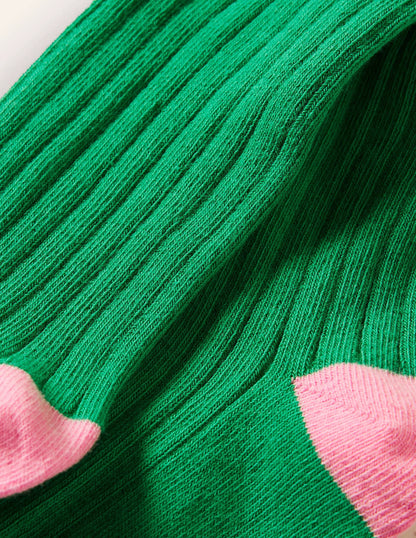 Ribbed Tights-Green