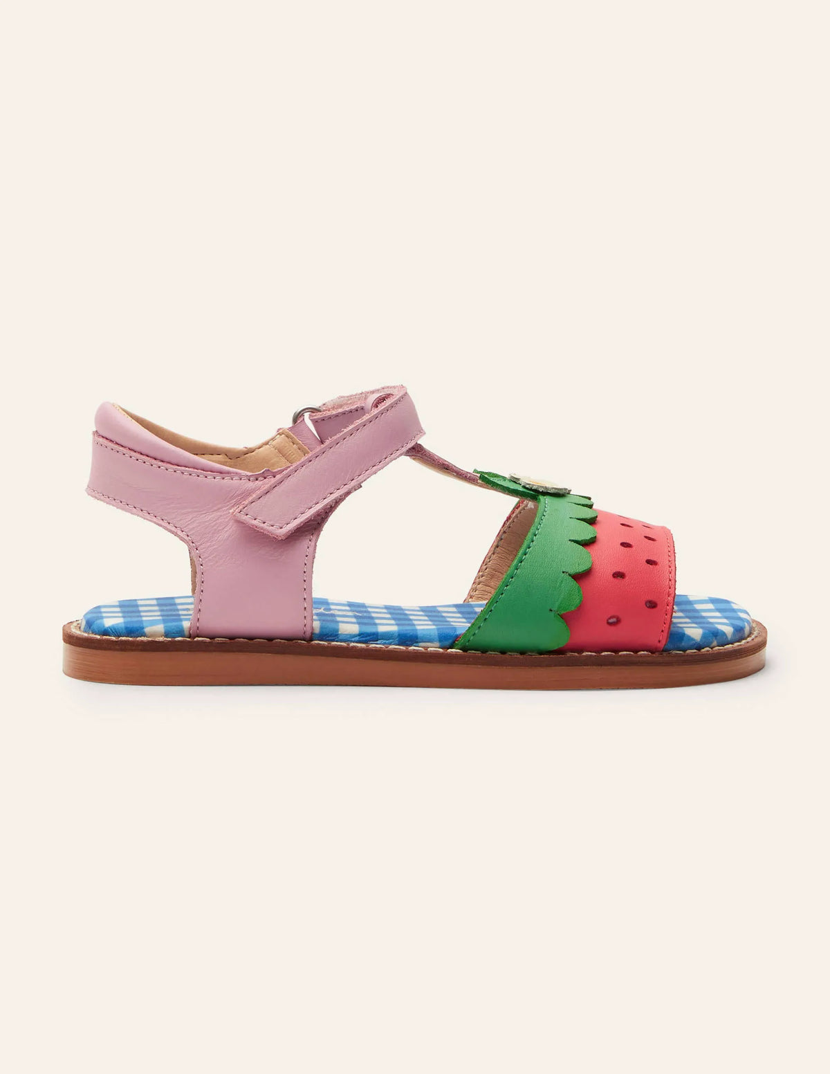 Pink Strawberry Leather Sandals-Strawberry