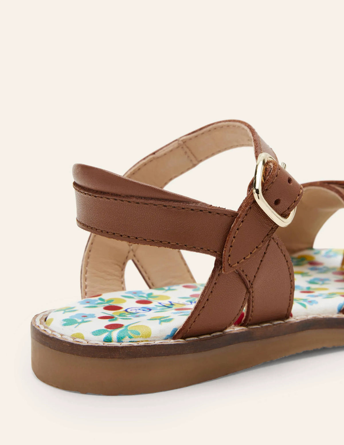Leather Buckle Sandals-Tan Leather