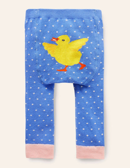 Knitted Leggings-Bright Bluebell Chick