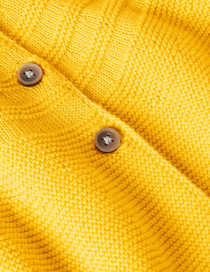 Cotton Cashmere Mix Cardigan-Sweetcorn Yellow