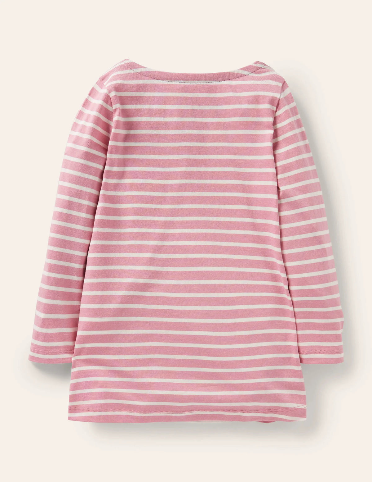 Appliqué Pocket Tunic-Almond Pink/Ivory Horse