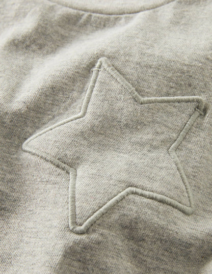Star Pocket Slub T-shirt-Grey Marl
