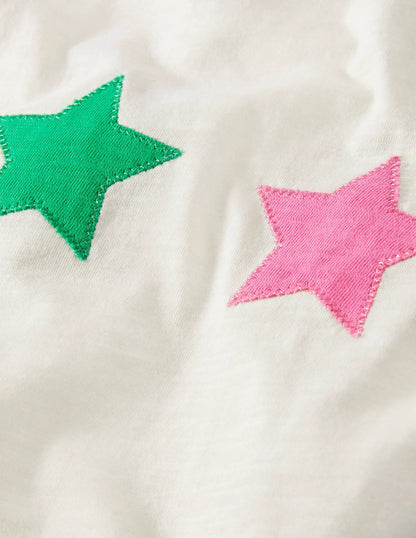 Slub Raglan T-shirt-Blue/Green Pepper Stars