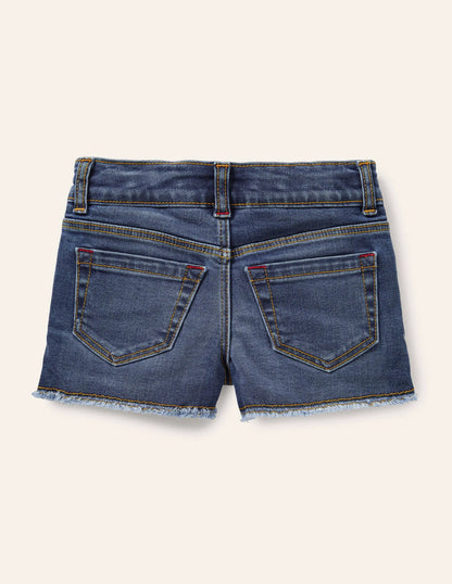 Denim Shorts-Mid Vintage Denim Bee