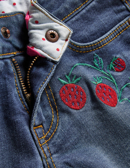 Denim Shorts-Mid Vintage Denim Bee