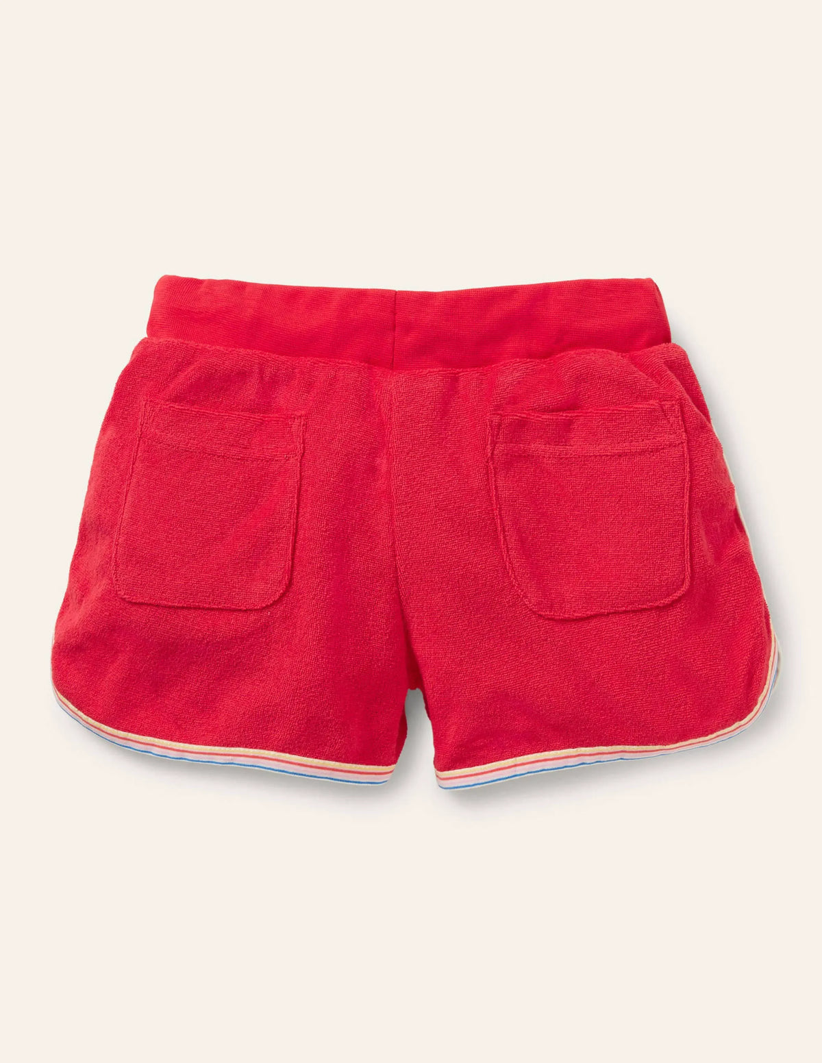 Retro Towelling Shorts-Fire Red