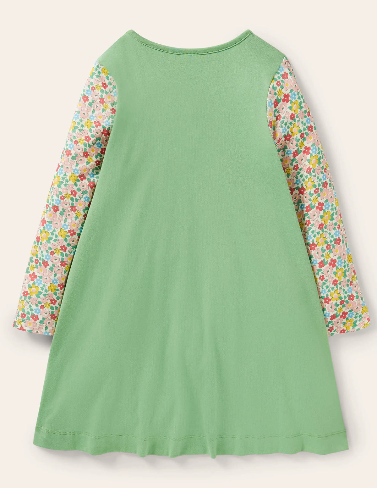 Long Sleeve Appliqué Dress-Aloe Green Guinea Pigs