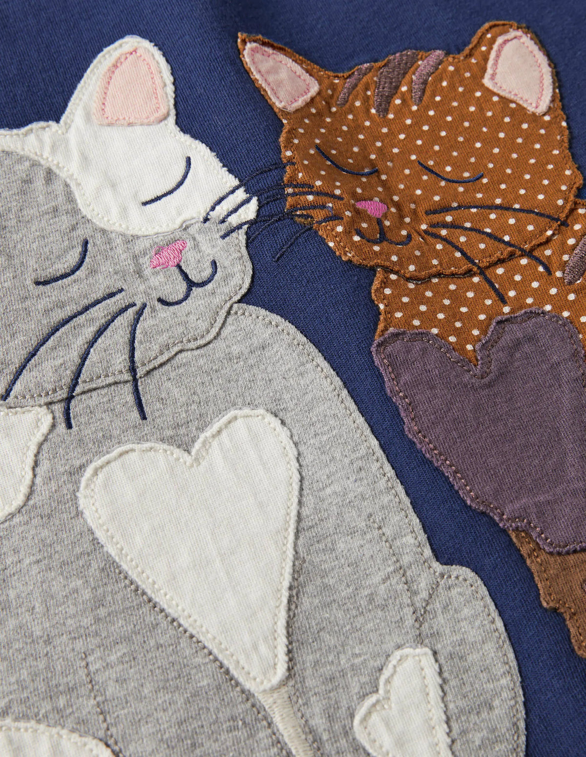 Front & Back Appliqué T-shirt-Starboard Blue Cats