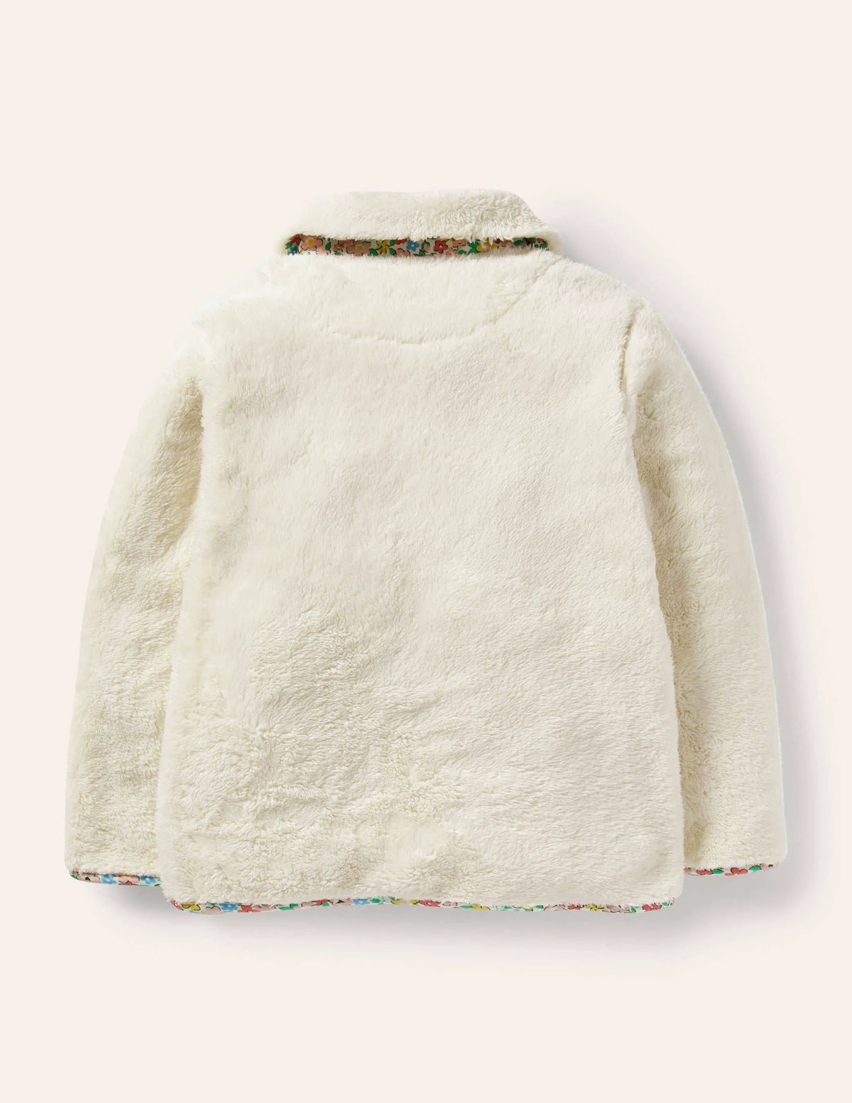 Zip-Through Teddy Jacket-Natural