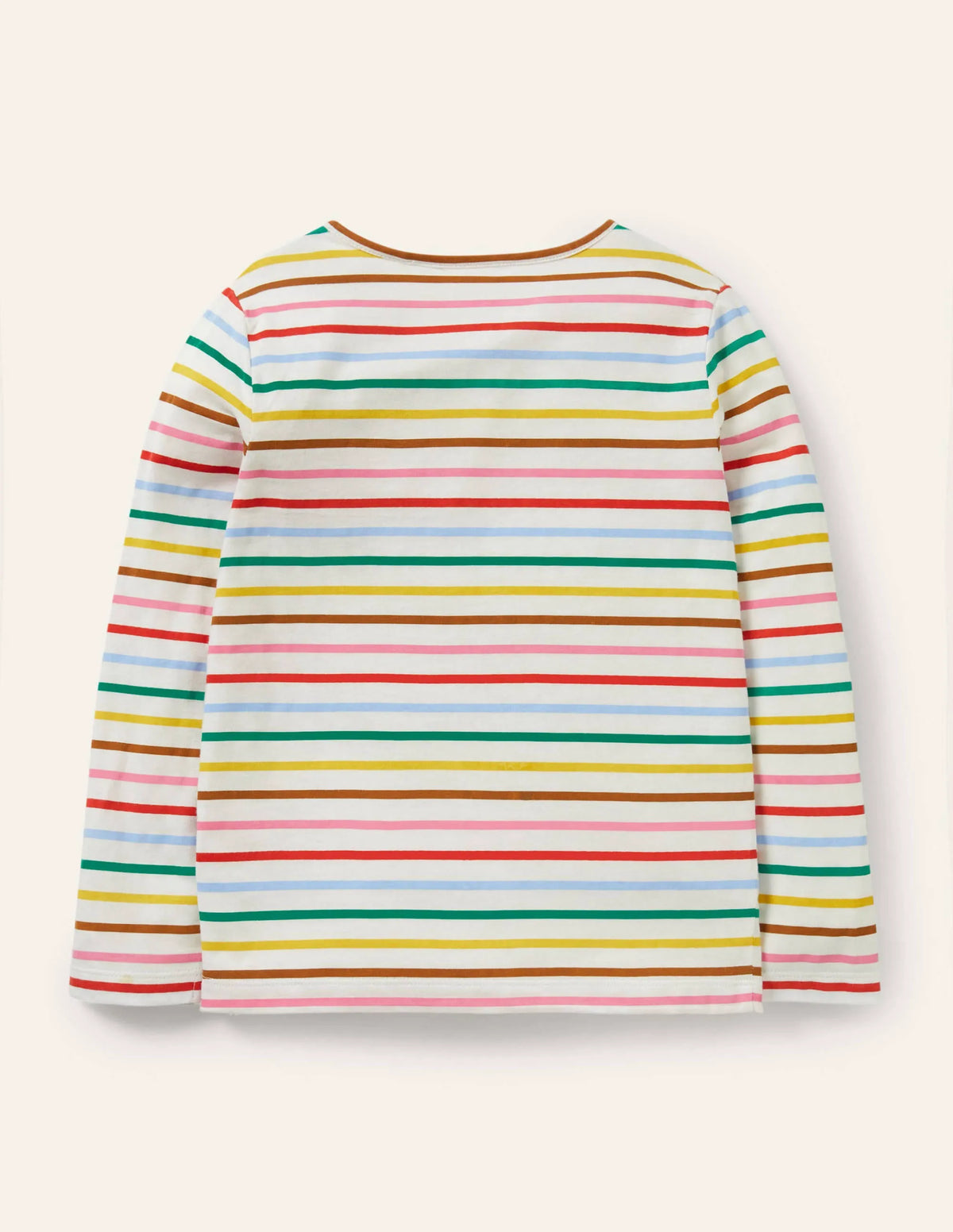 Big Appliqué T-shirt-Ivory/ Rainbow Dog