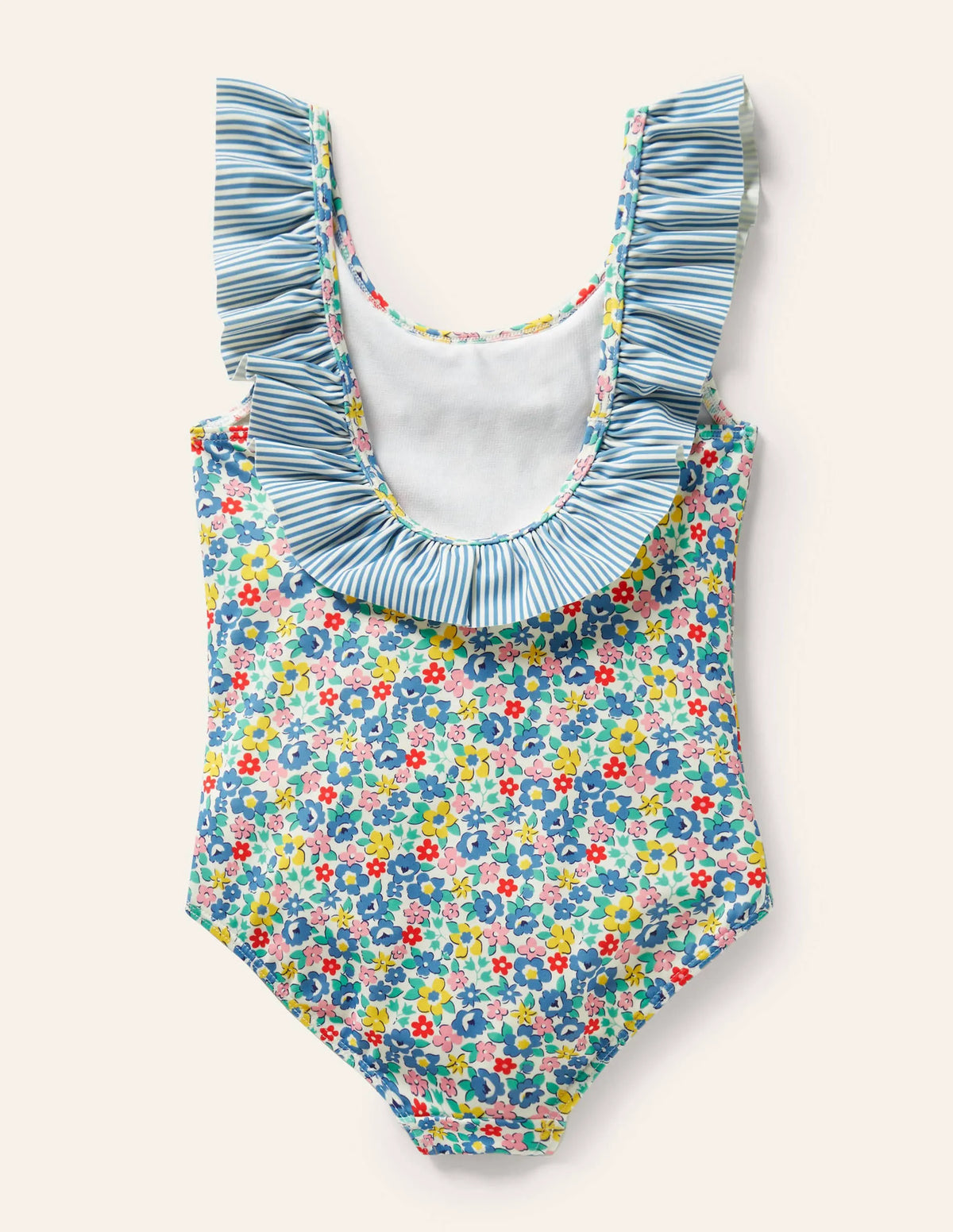 Frill Swimsuit-Elizabethan Blue Spring Floral