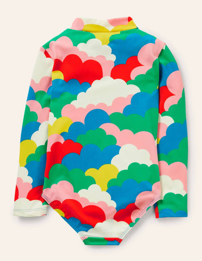 Long-sleeved Swimsuit-Multi Clouds