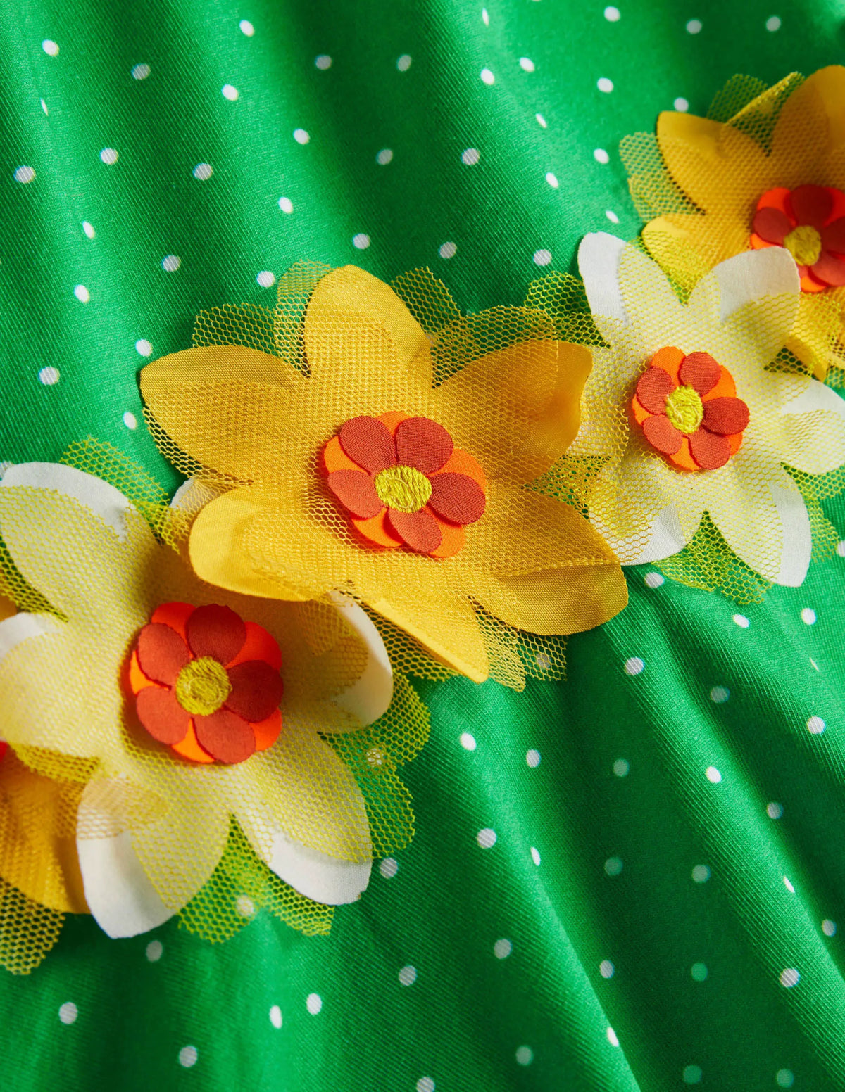 Green Floral Flutter Detail Smocked Dress-Aloe Green Spot