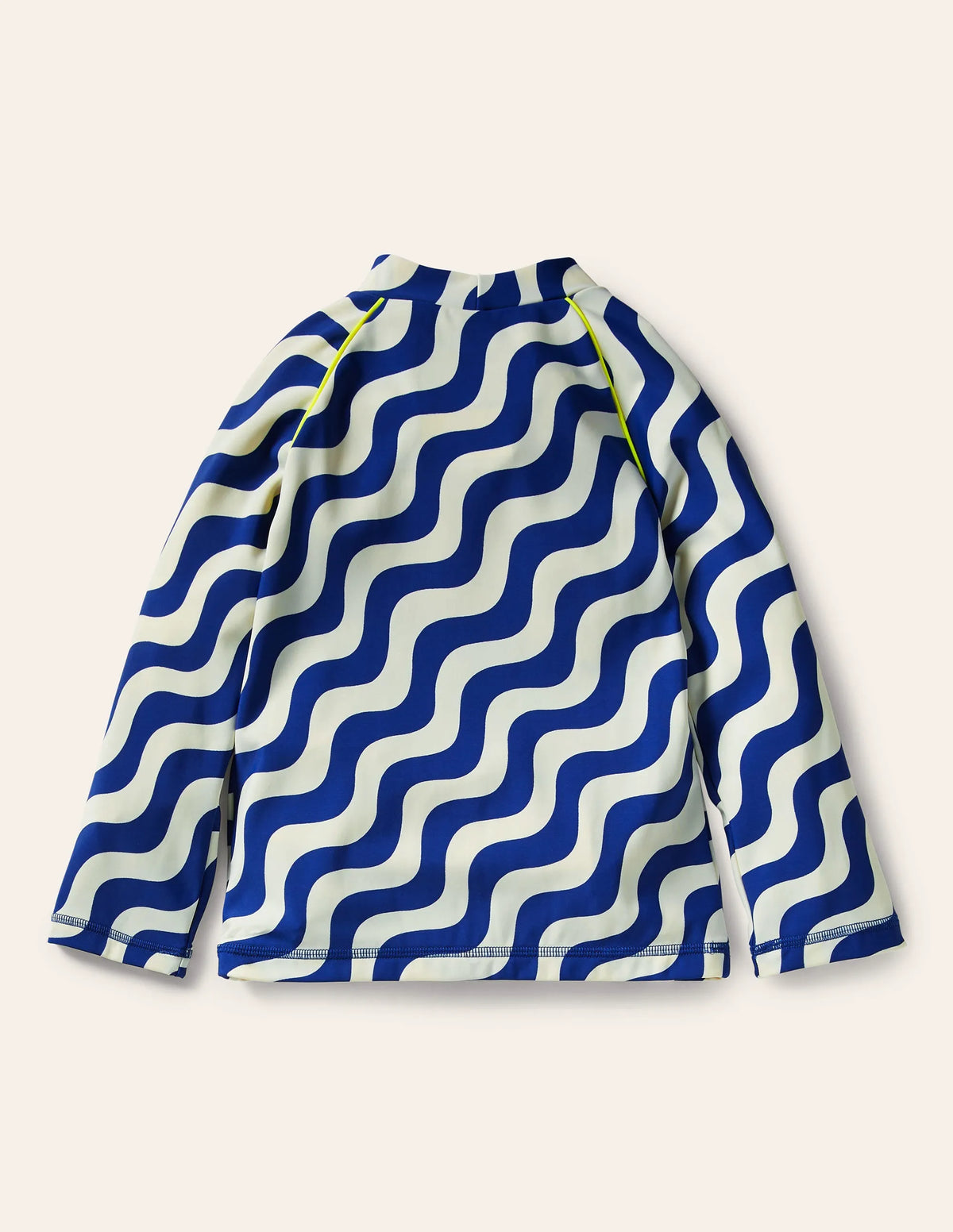 Patterned Rash Guard-Ivory/Blue Wave