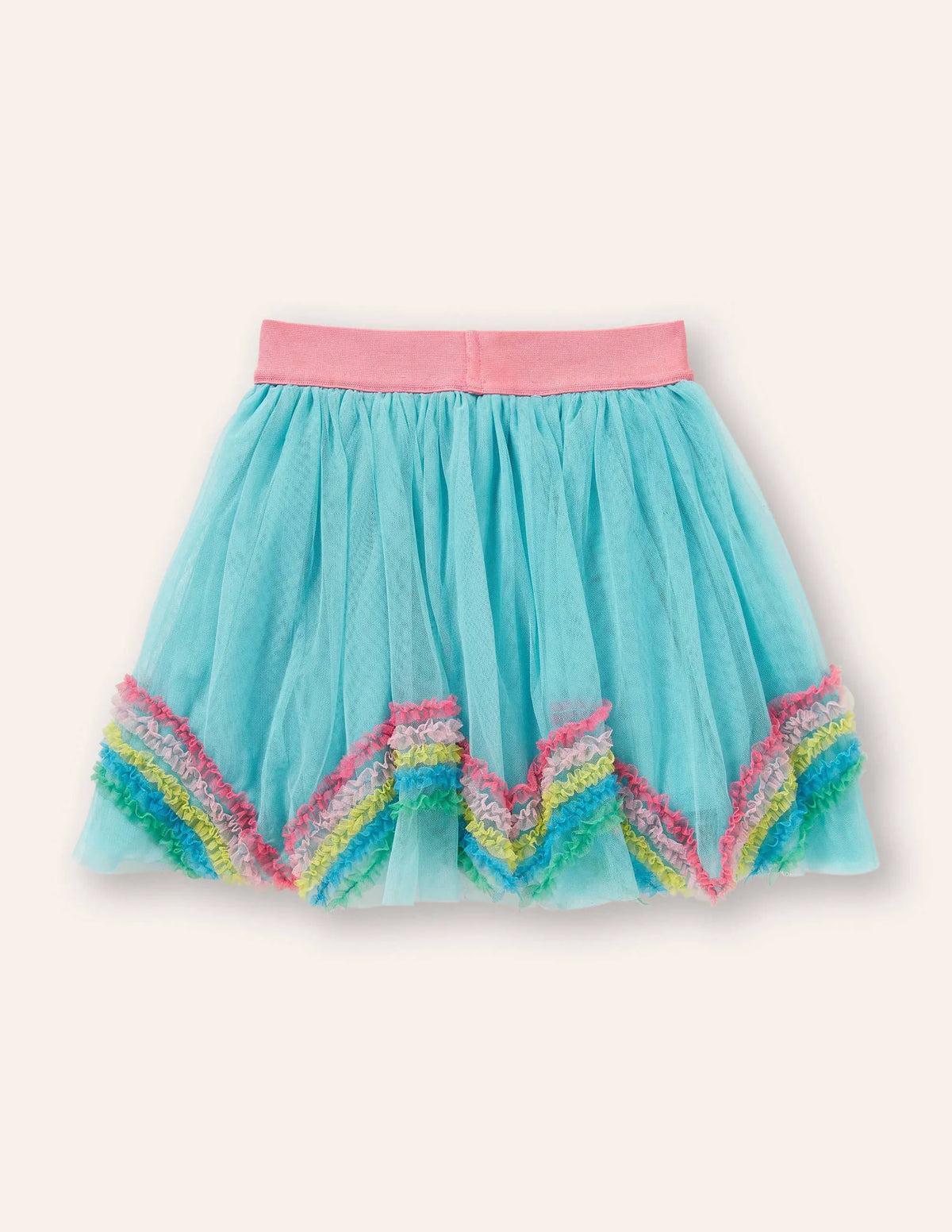 Tulle Rainbow Skirt-Aqua Blue Rainbows