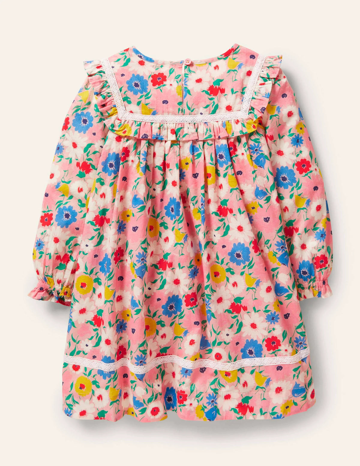 Long Sleeve Floral Dress-Boto Pink Painterly Floral