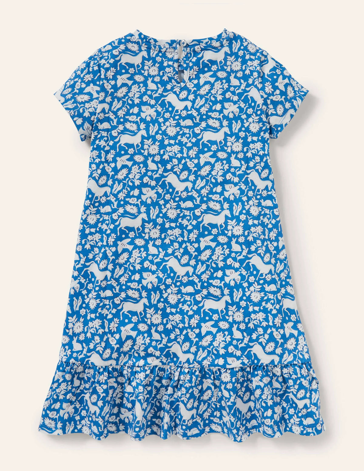 Drop Hem Jersey Dress-Elizabethan Blue Wild Ponies