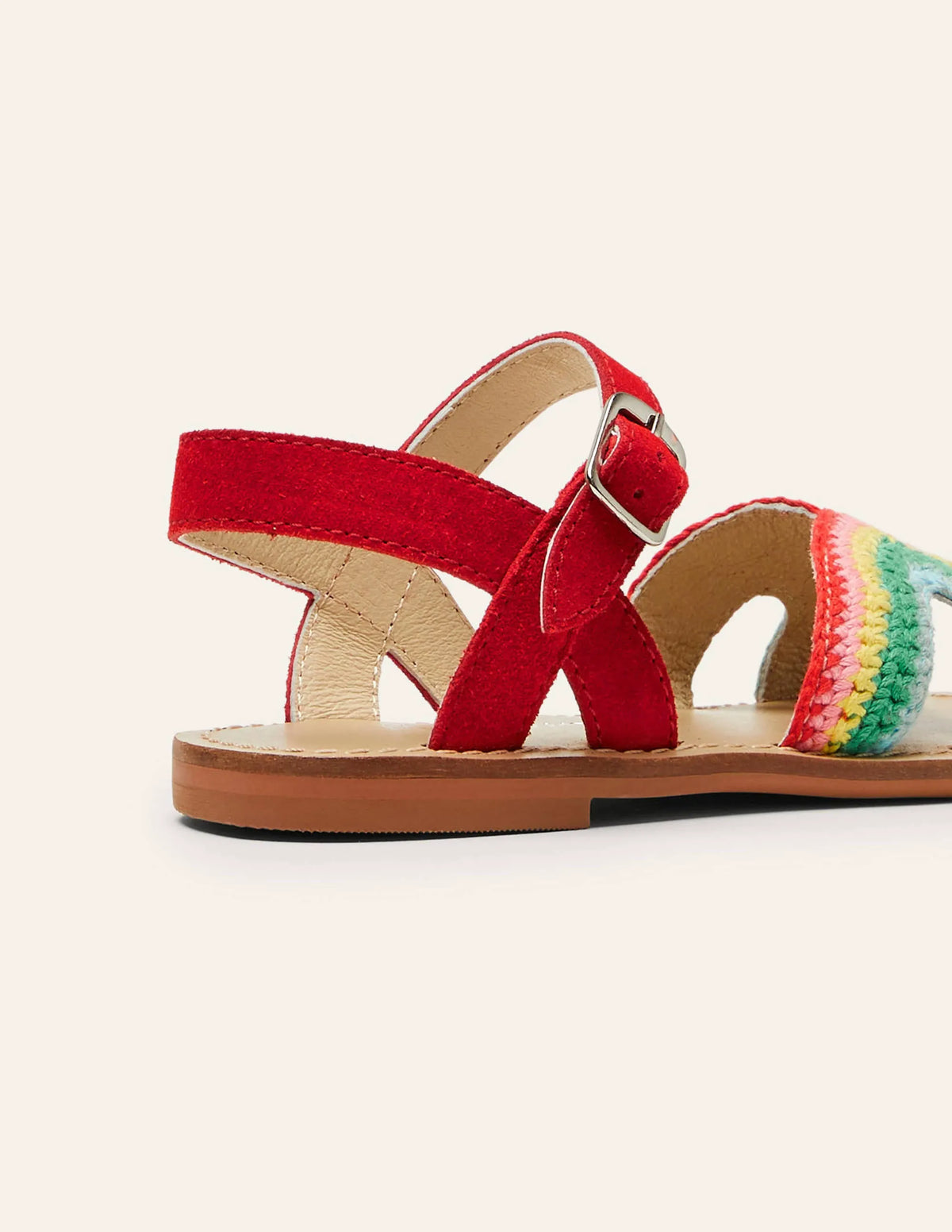 Crochet Sandals-Rainbow Red